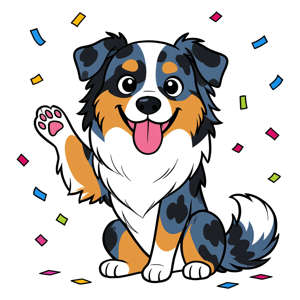 Rocky the Aussie mascot, celebrate